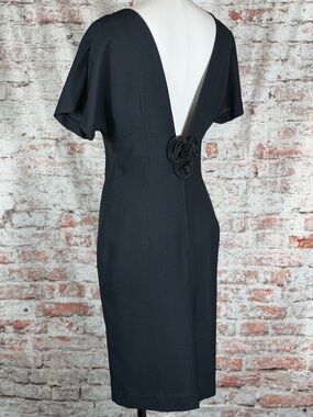 VTG Late Edition Classic Black V-Back Sheath Dress Women’s Size 8